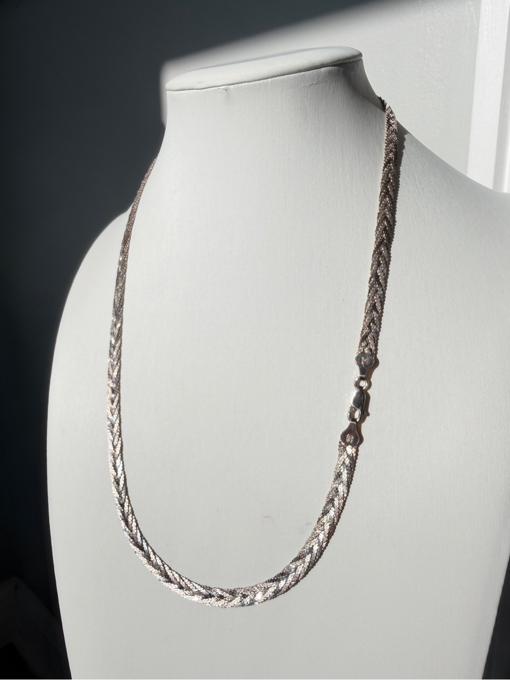 ~19.5” Milor Italy Sterling Silver braided 6mm thick necklace! - Picture 7 of 13